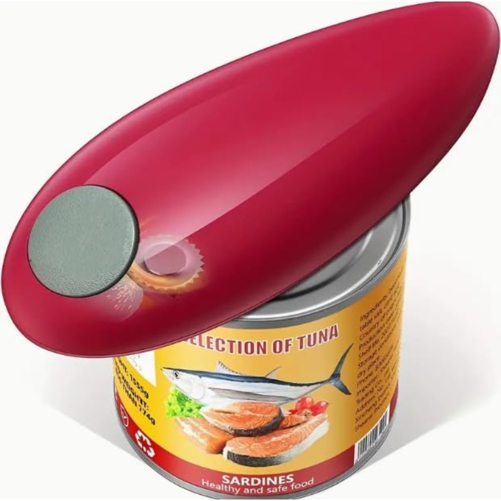 Kitchen Gadgets Electronic - Ouvre-boîte électrique rouge avec bord lisse,