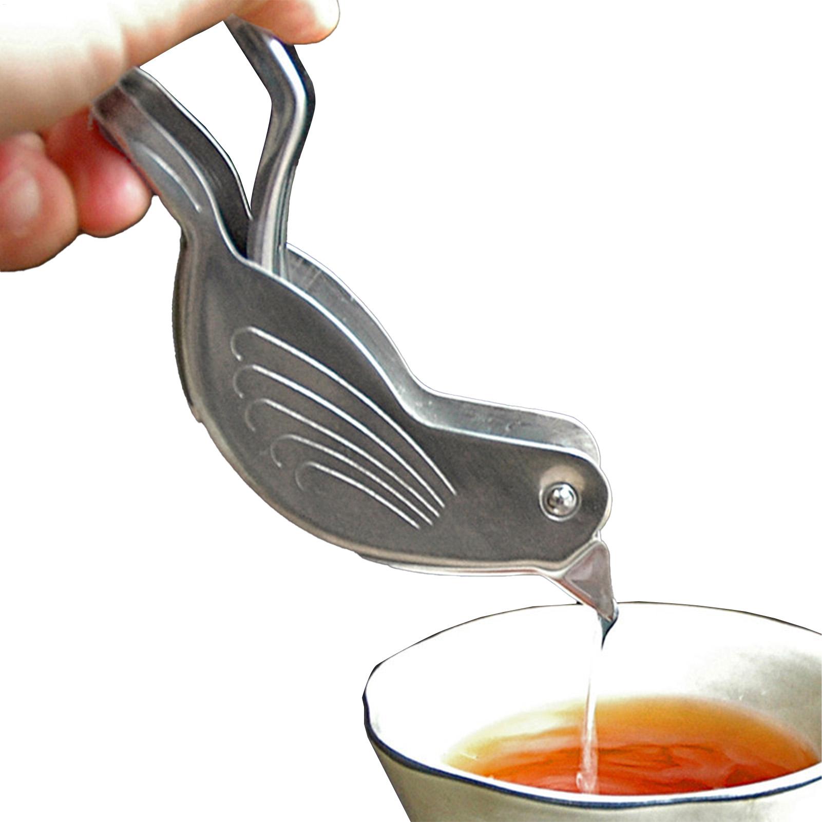 Kitchen Gadgets Juicer - Presse-citron manuel en forme d'oiseau argenté,