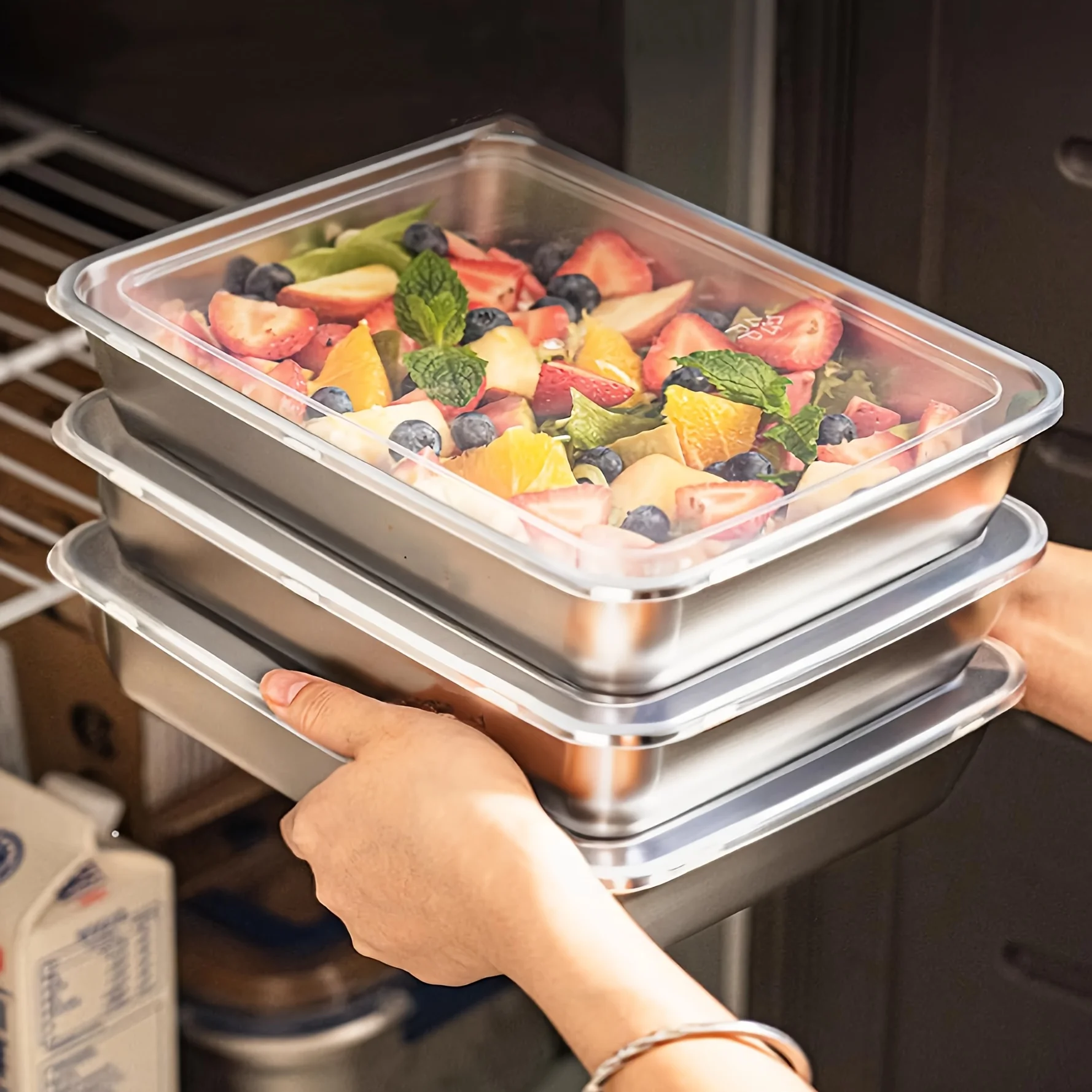 Kitchen Gadgets Best - 3 boîtes alimentaires en acier inoxydable
