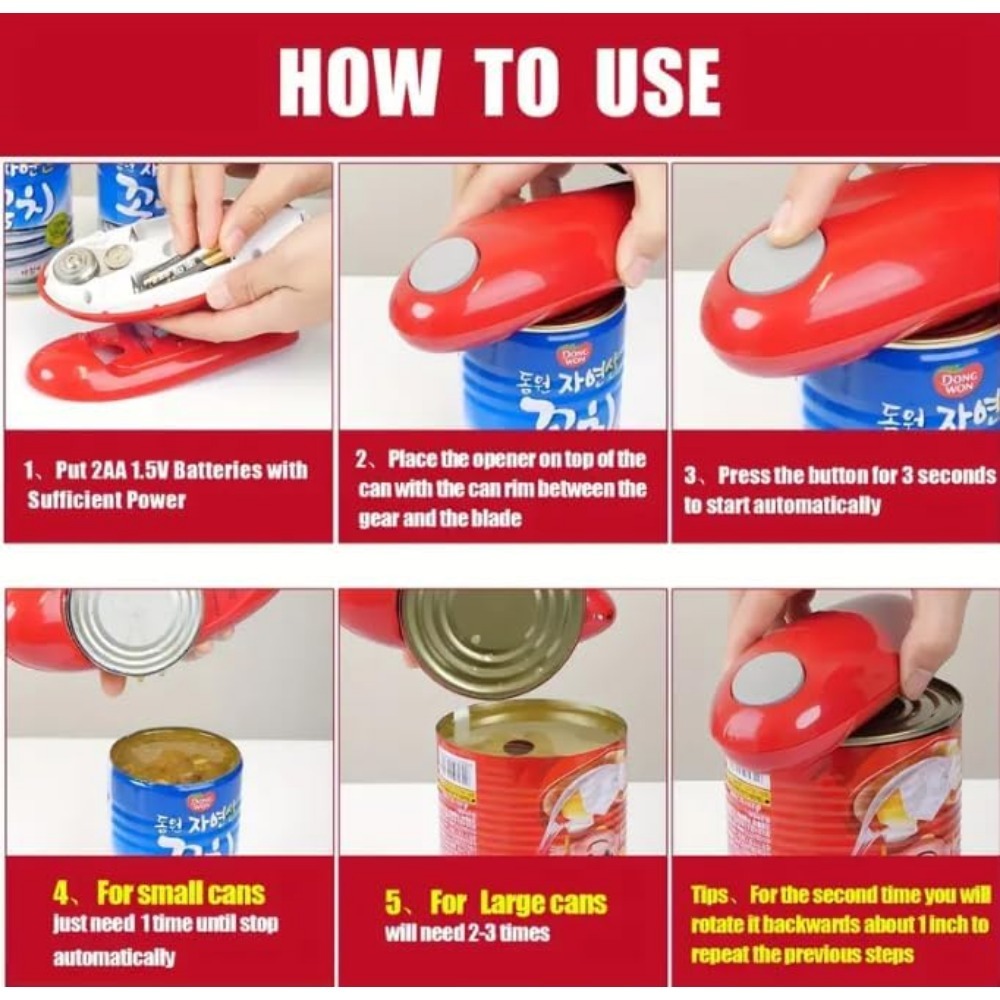 Ouvre-boîte électrique rouge a - Kitchen Gadgets Electronic avis et prix